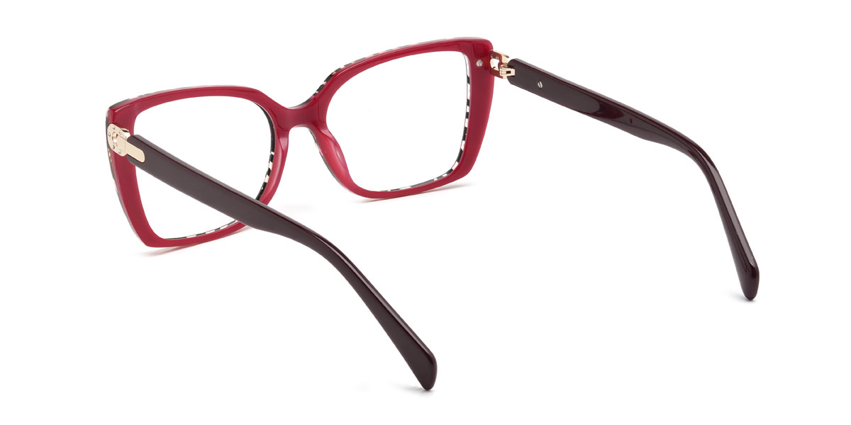 Rouge Écaille de tortue Filomena Lunettes - Rectangle Glasses