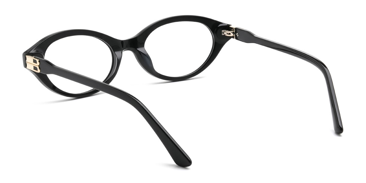 Black Teodora Glasses - Oval Glasses