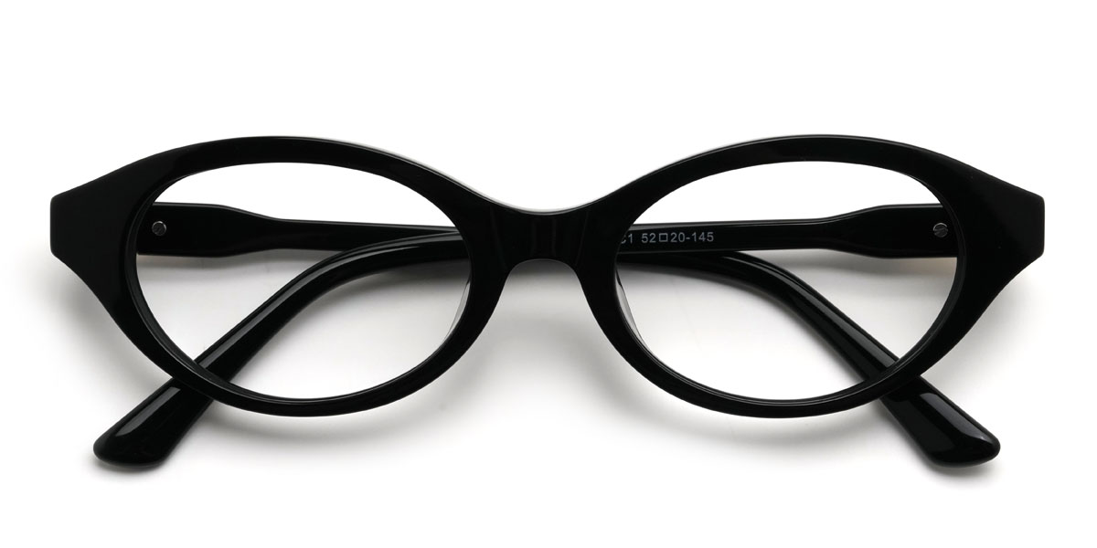 Black Teodora Glasses - Oval Glasses