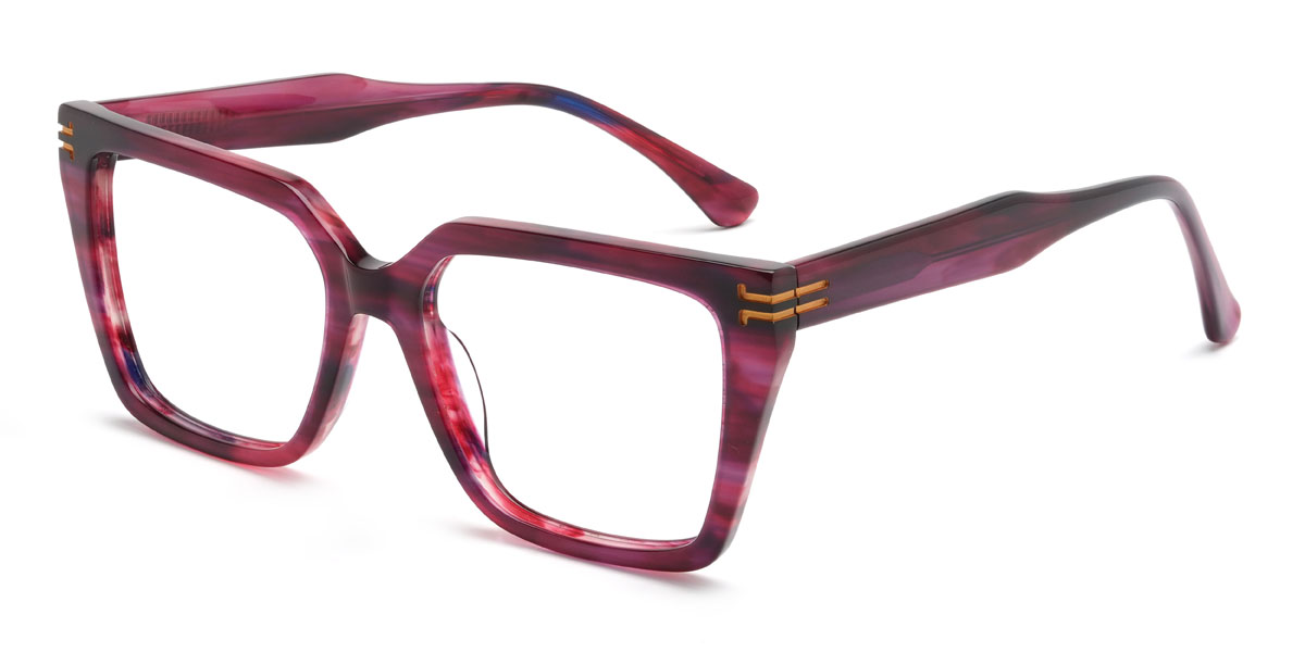 Purple red Widad Glasses - Rectangle Glasses