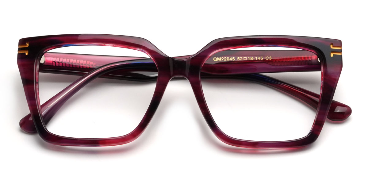 Purple red Widad Glasses - Rectangle Glasses
