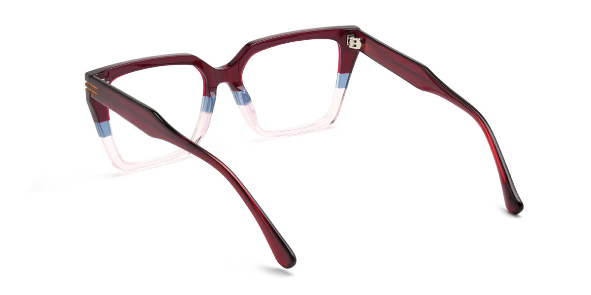 Wine Pink Widad Glasses - Rectangle Glasses