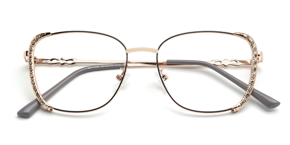 Gold Black Grey Marilyn Glasses - Rectangle Glasses