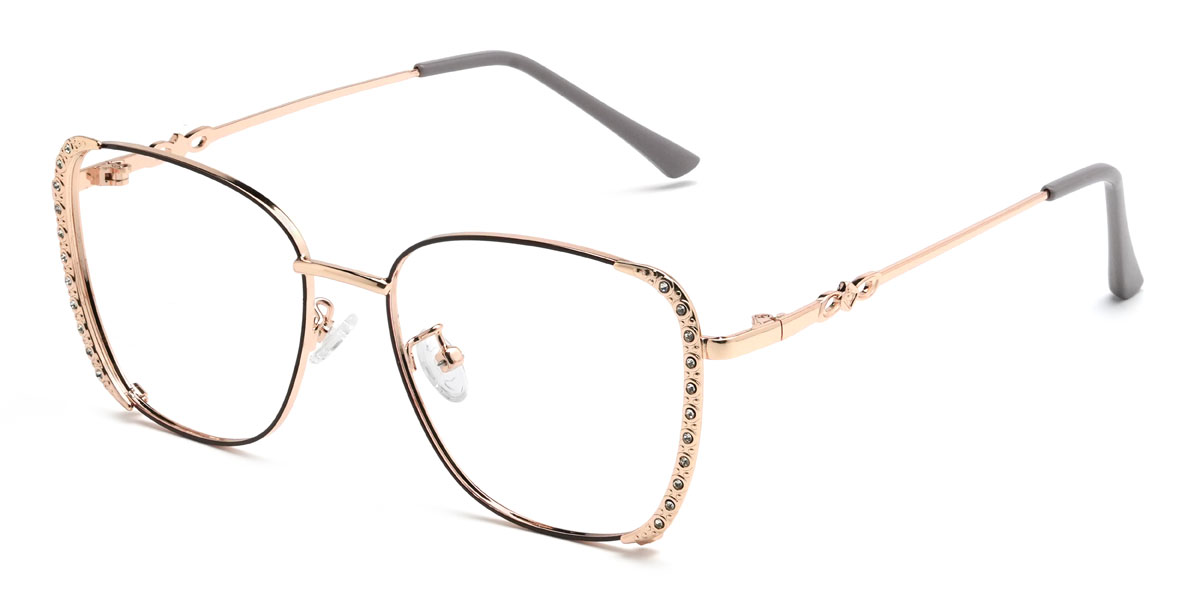 Gold Black Grey Marilyn Glasses - Rectangle Glasses