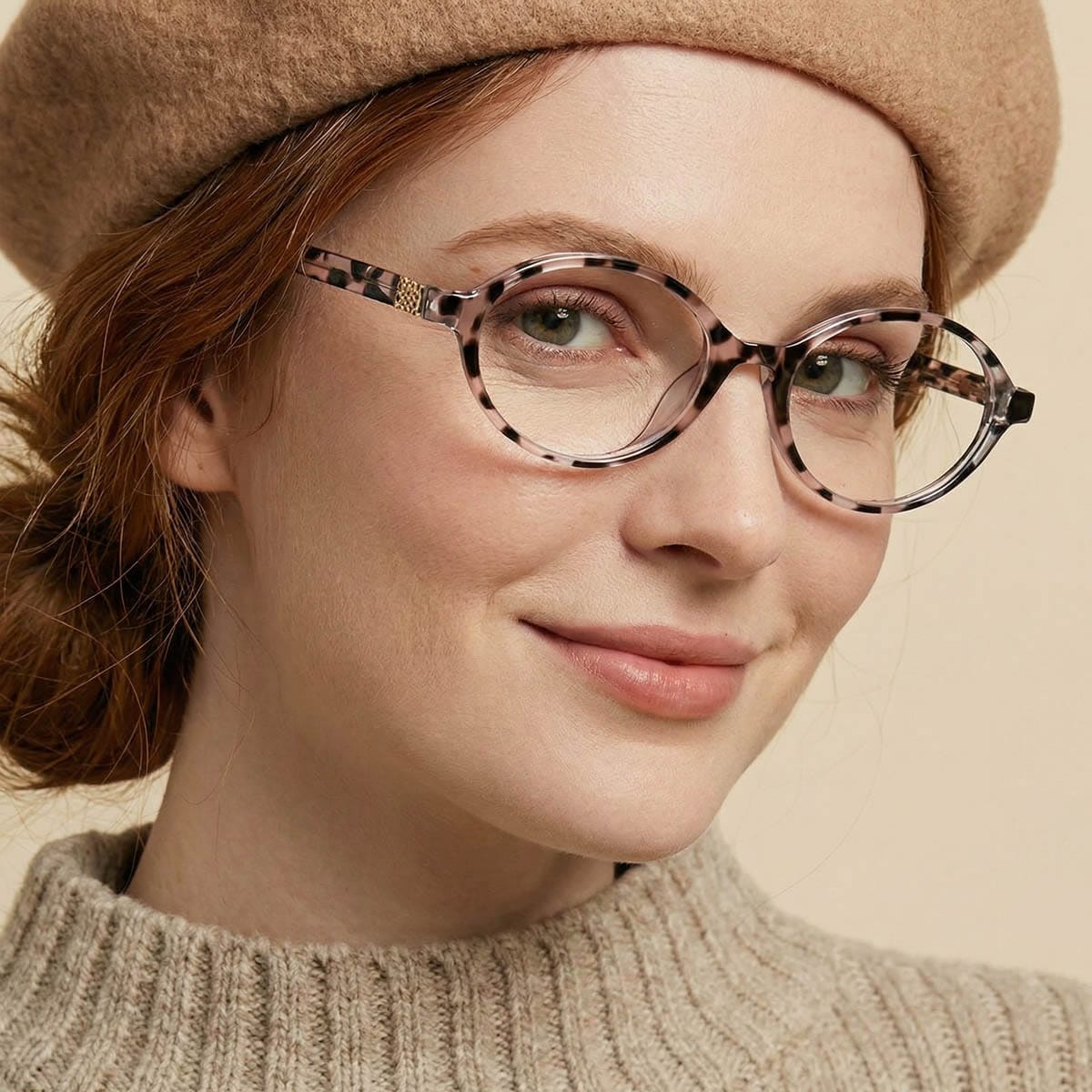 Gris Rayures Andrea Lunettes - Oval Glasses