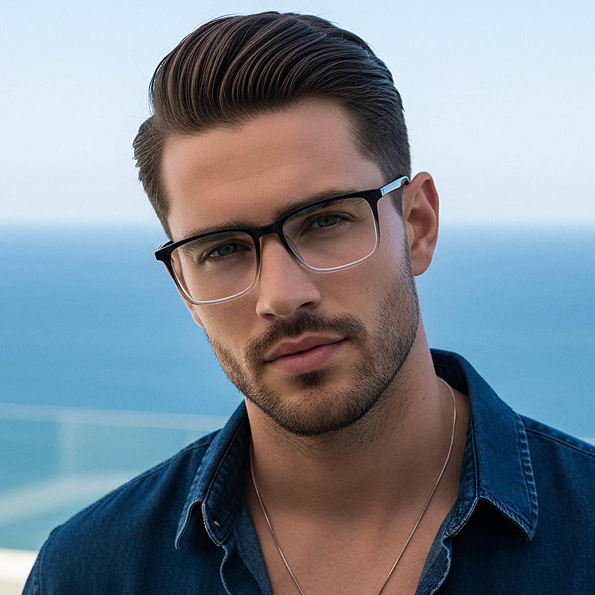 Black Clear Serein Glasses - Rectangle Glasses