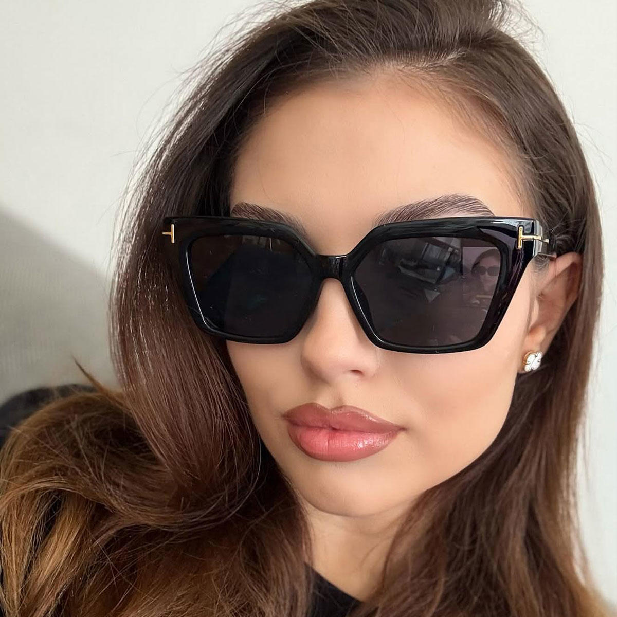 Black Grey Kenley Glasses - Rectangle Sunglasses