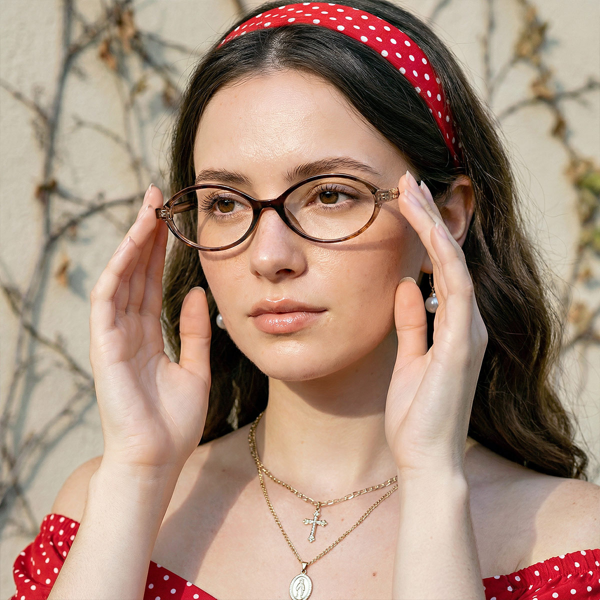 Gelbbraun Schildpatt Andrea Brille - Oval Glasses