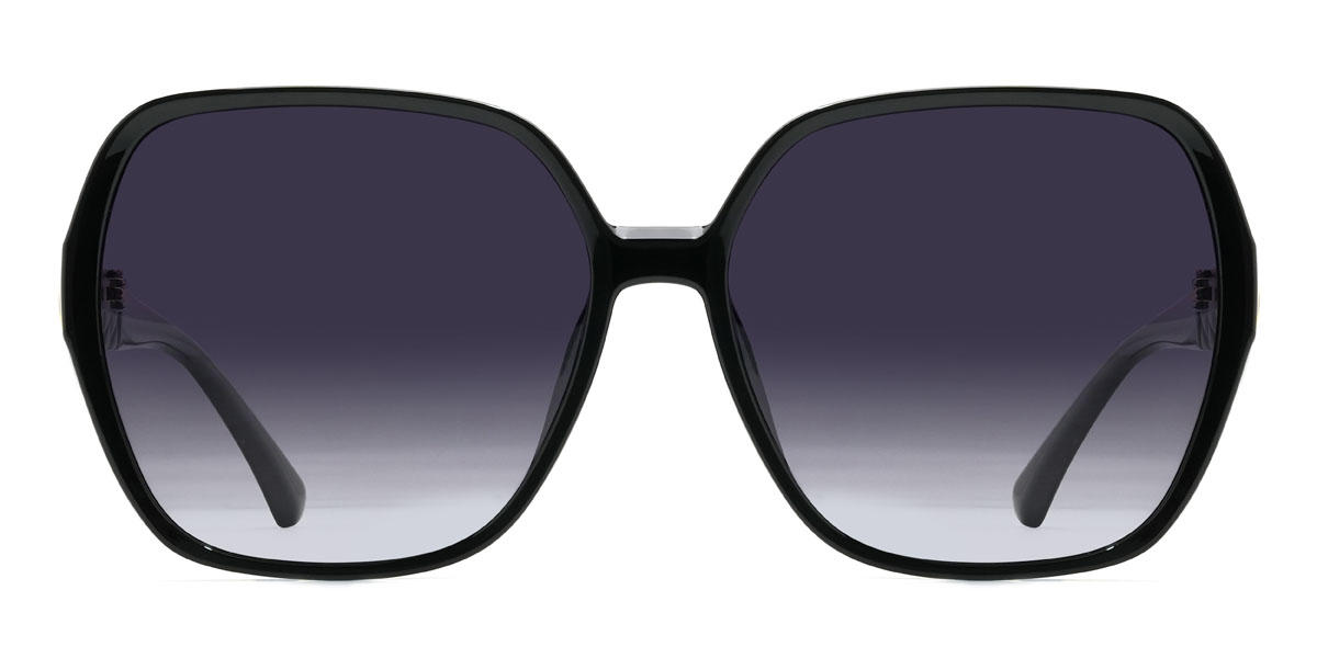 Schwarz Graduiert Lila Ahmed - Square Sunglasses