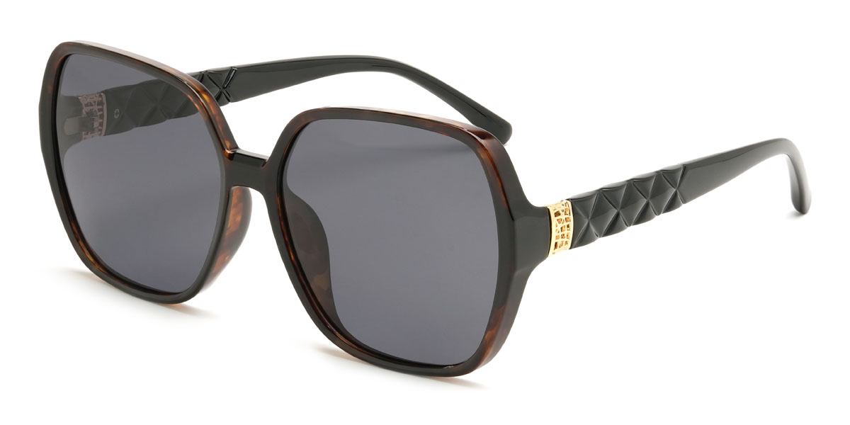 Schildpatt Grau Ahmed Brille - Square Sunglasses