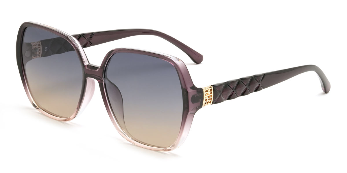 Lila Braun Verlaufslila Ahmed Brille - Square Sunglasses