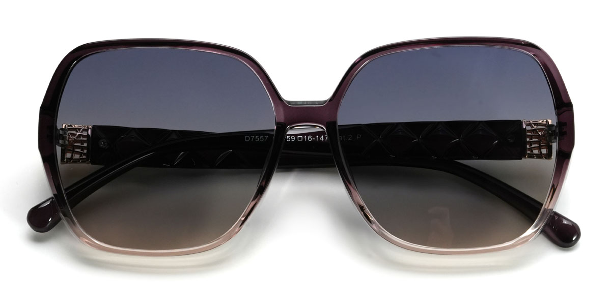 Lila Braun Verlaufslila Ahmed Brille - Square Sunglasses