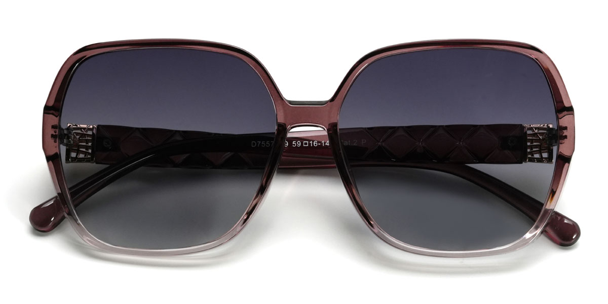Farbverlauf Lila Grau Ahmed Brille - Square Sunglasses