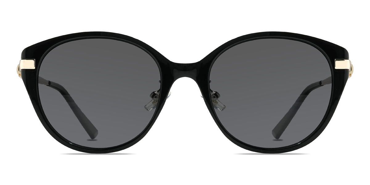 Schwarz Grau Orianna - Oval Sunglasses