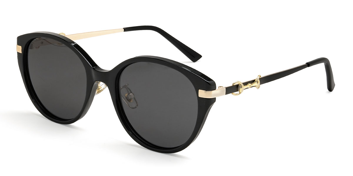 Schwarz Grau Orianna Brille - Oval Sunglasses