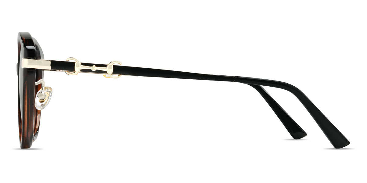 Schildpatt Grau Orianna Brille - Oval Sunglasses