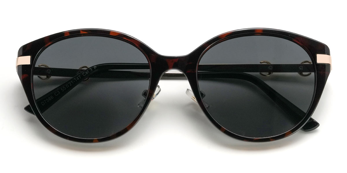 Schildpatt Grau Orianna Brille - Oval Sunglasses