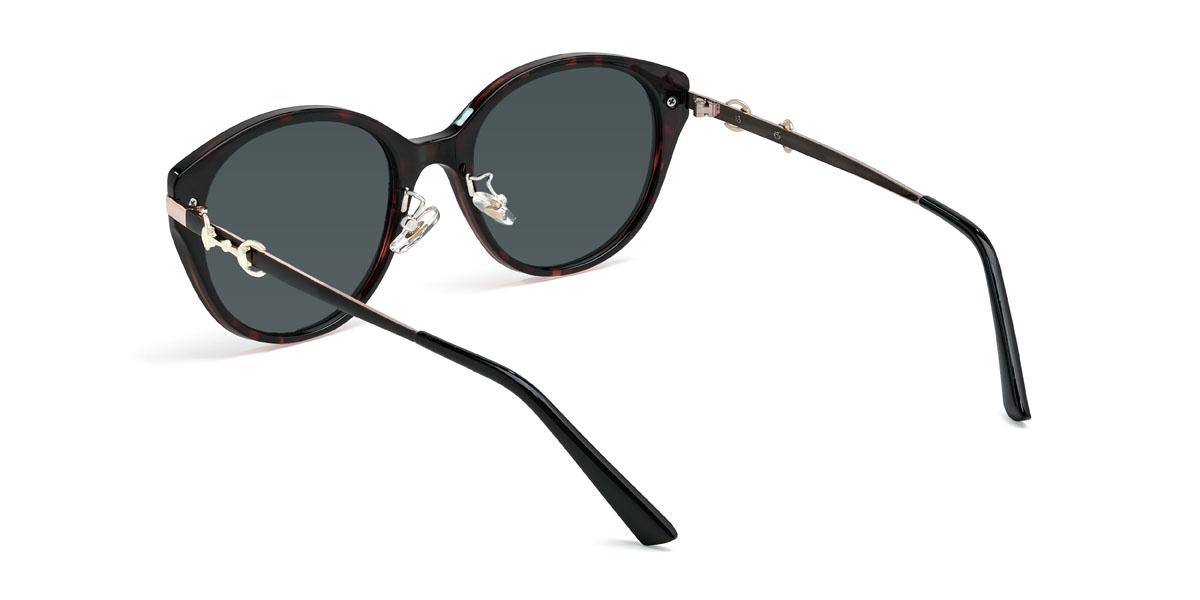 Schildpatt Grau Orianna Brille - Oval Sunglasses