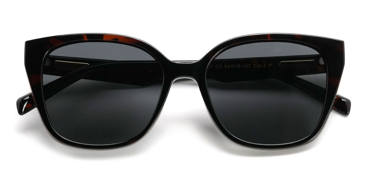 Schildpatt Grau Efrain Brille - Square Sunglasses