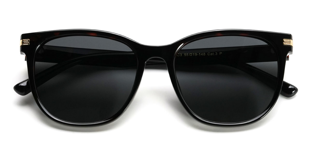 Schildpatt Grau Faisal Brille - Square Sunglasses