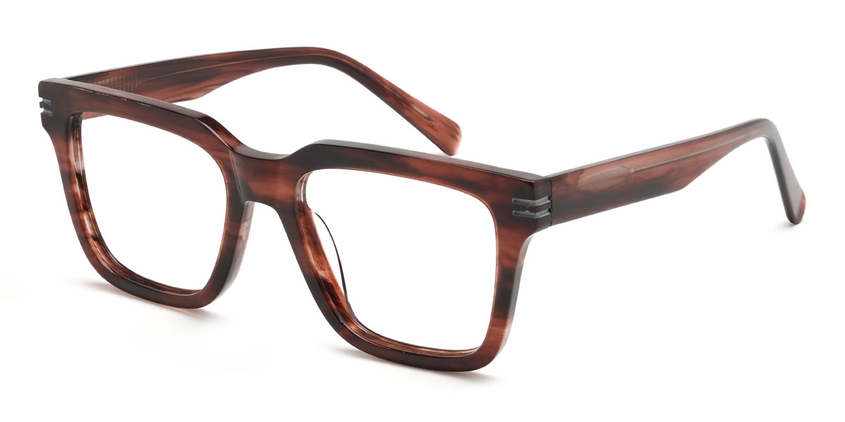 Woodgrain Johnathan Brille - Rectangle Glasses
