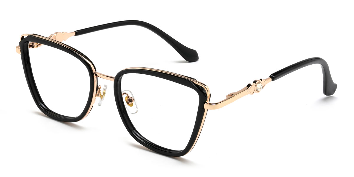 Fekete Flores Szemüveg - Cat Eye Glasses