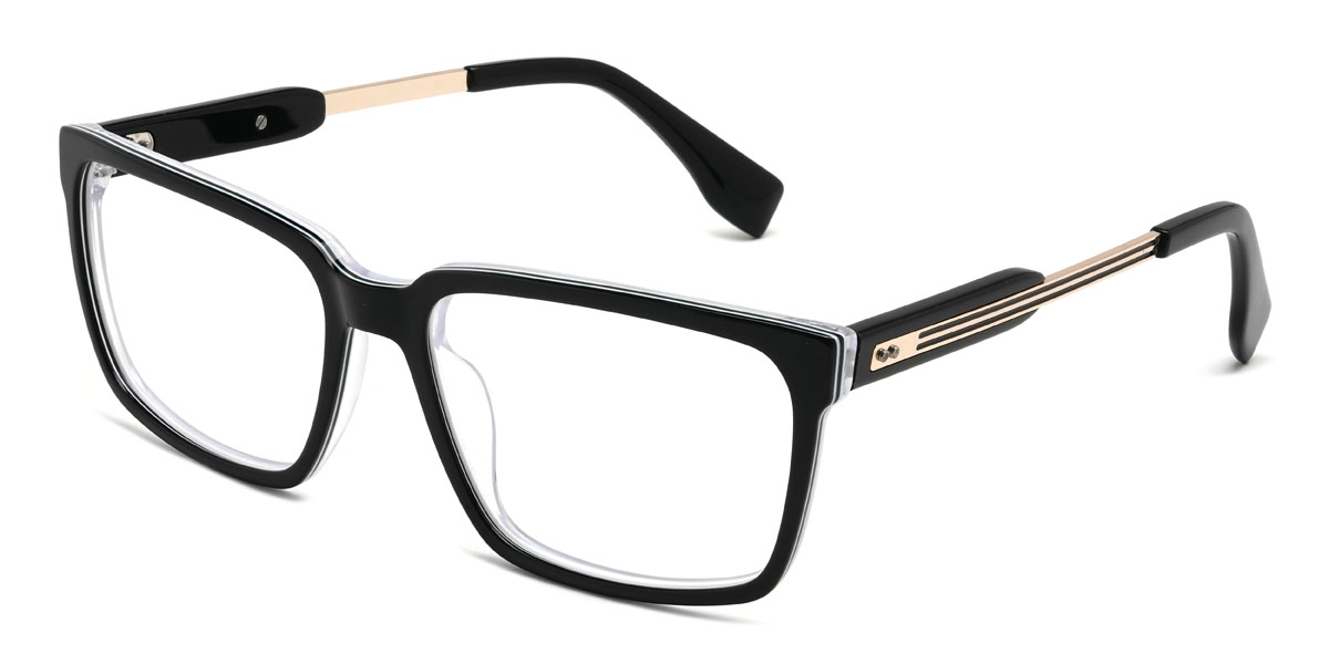 Fekete átlátszó Esteban Szemüveg - Rectangle Glasses