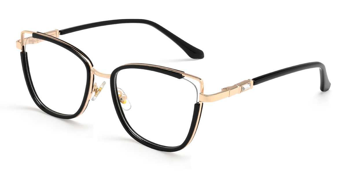 Schwarz Clementine Brille - Rectangle Glasses