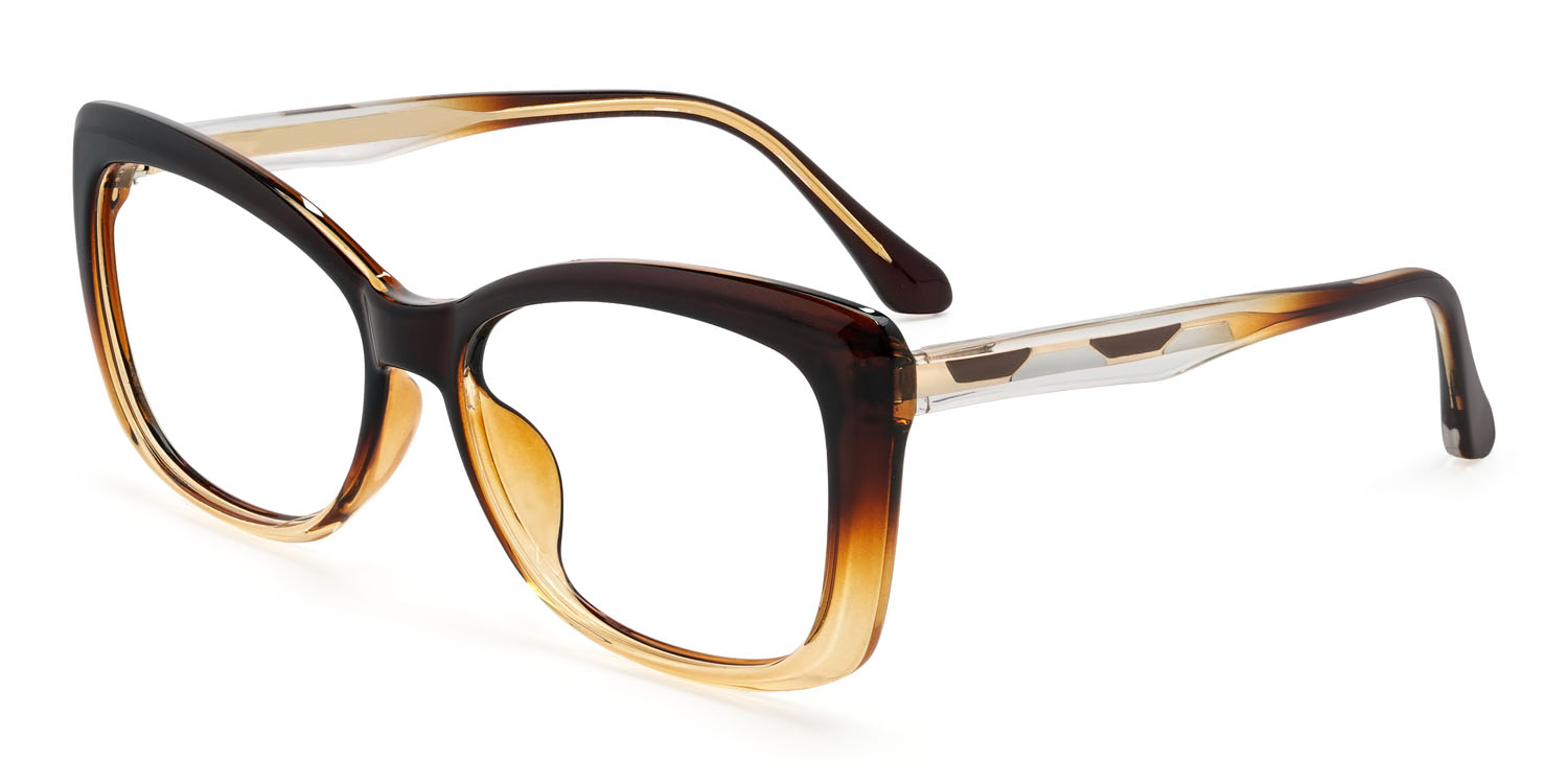 Barna narancssárga Faustina Szemüveg - Cat Eye Glasses
