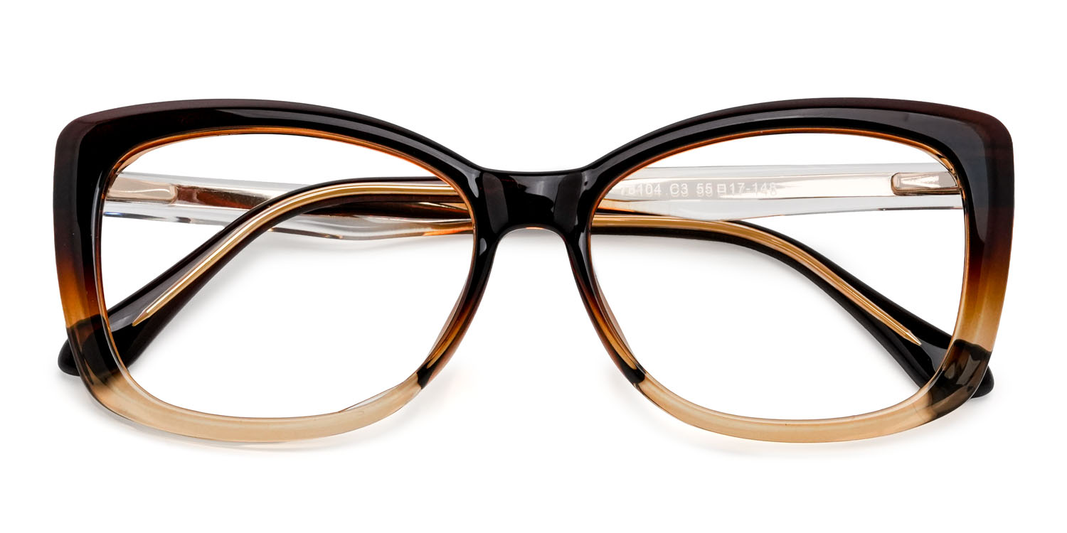 Barna narancssárga Faustina Szemüveg - Cat Eye Glasses