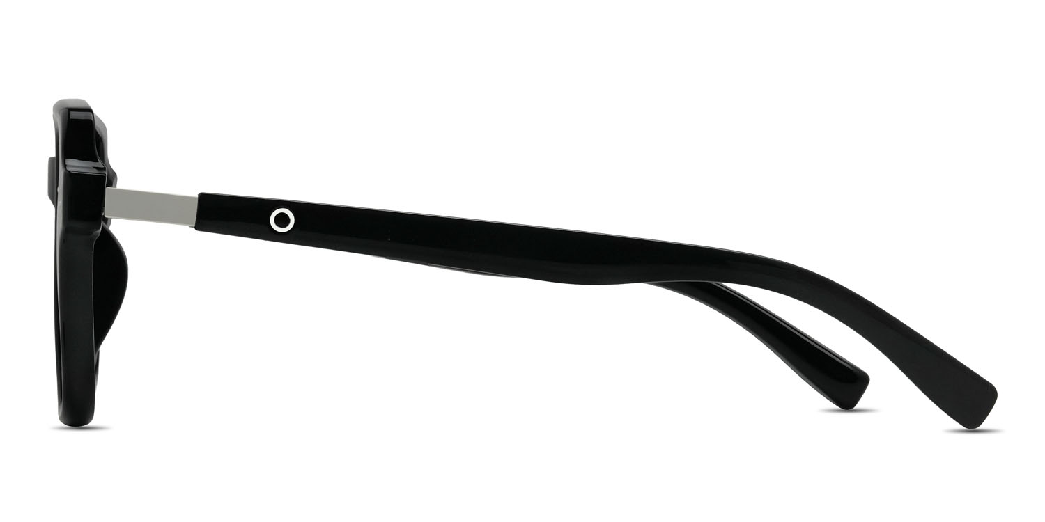 Negro Gris Vikram Gafas - Round Sunglasses
