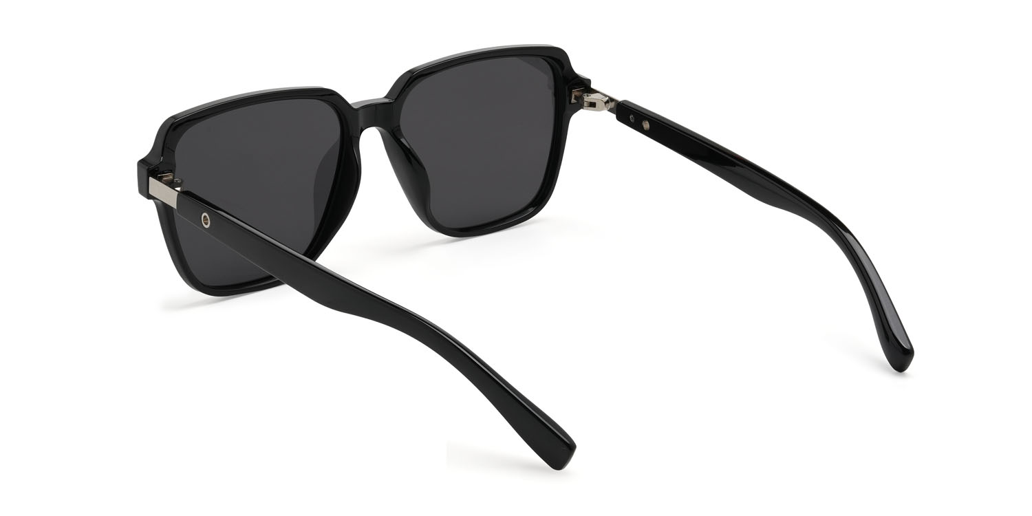 Negro Gris Vikram Gafas - Round Sunglasses