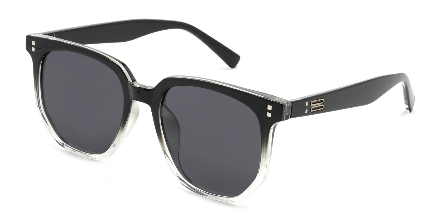 Noir Transparent Gris Willem Lunettes - Square Sunglasses
