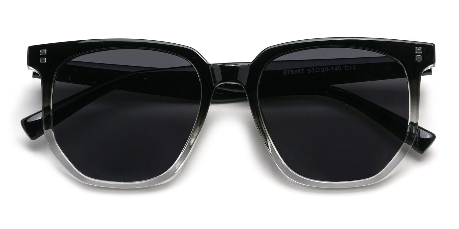 Noir Transparent Gris Willem Lunettes - Square Sunglasses