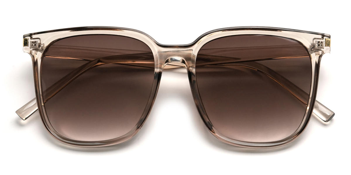Champán Marrón Yaman Gafas - Square Sunglasses