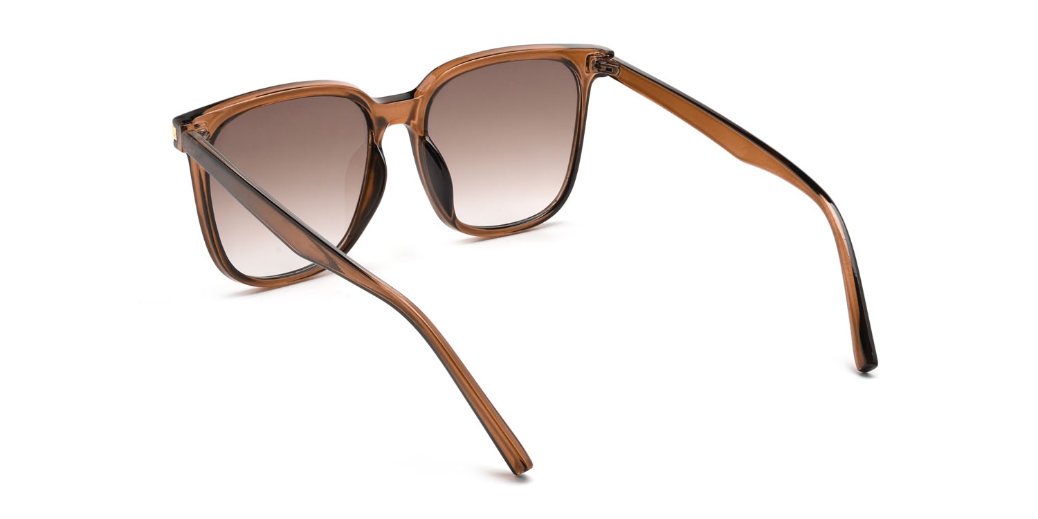 Marrón Marrón gradual Yaman Gafas - Square Sunglasses