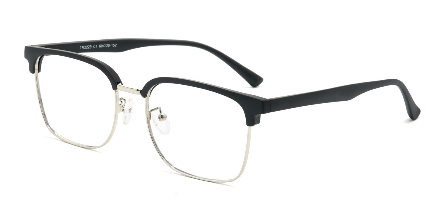 Fekete ezüst Ghassan Szemüveg - Rectangle Glasses