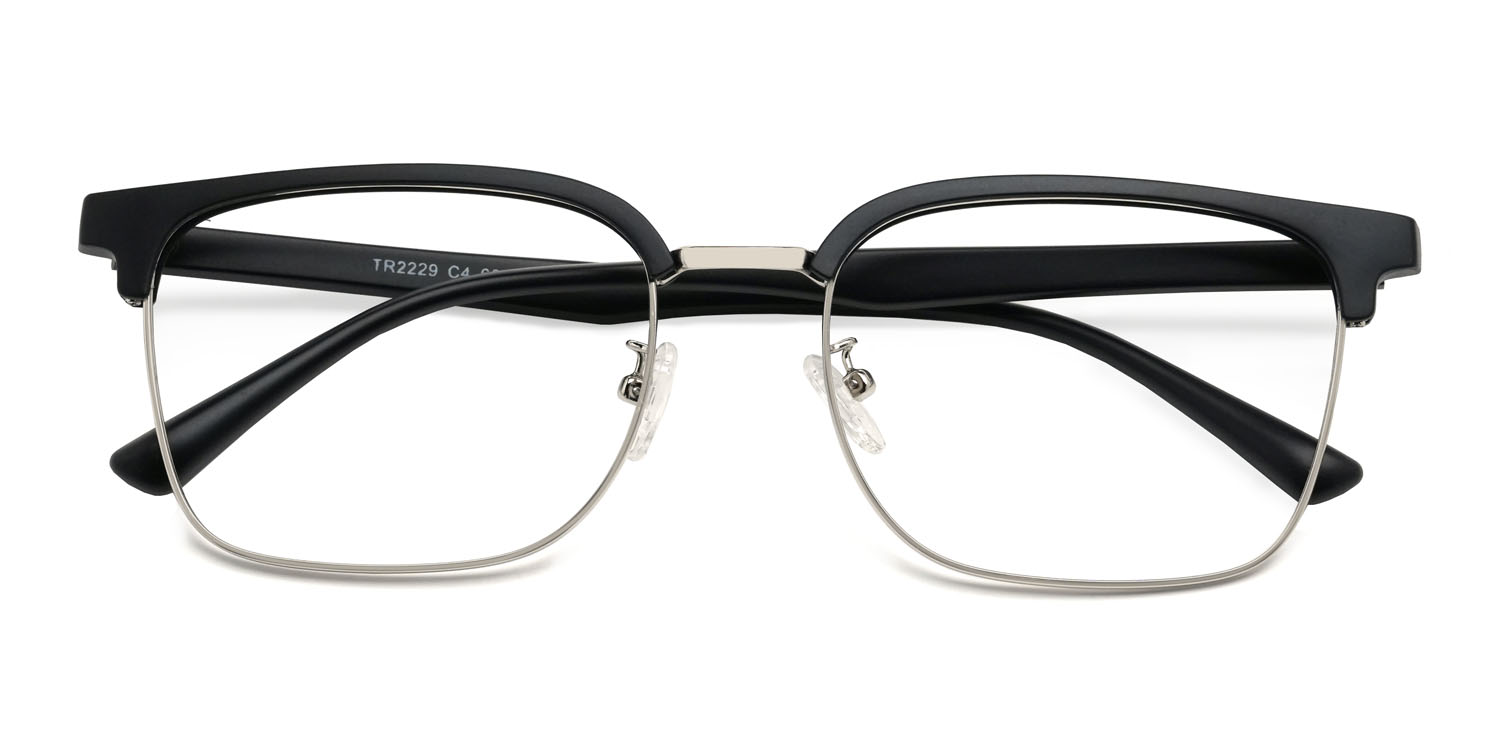 Fekete ezüst Ghassan Szemüveg - Rectangle Glasses
