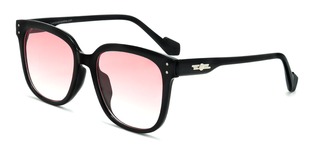 Negro Rojo Gradual Krue Gafas - Square Sunglasses