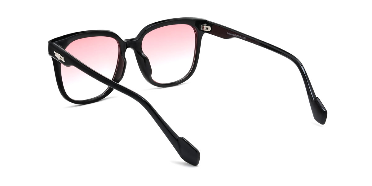 Negro Rojo Gradual Krue Gafas - Square Sunglasses