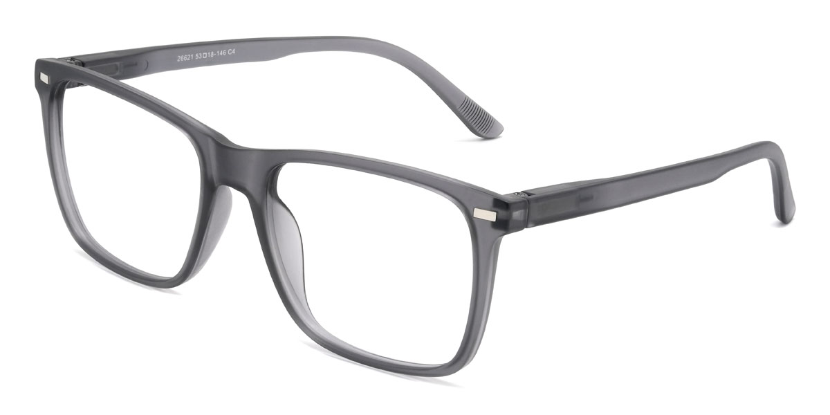 Grey Octavio Glasses - Rectangle Clip-On Sunglasses