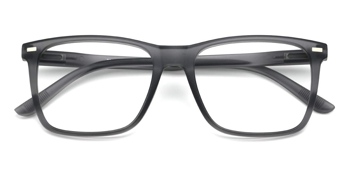 Grey Octavio Glasses - Rectangle Clip-On Sunglasses