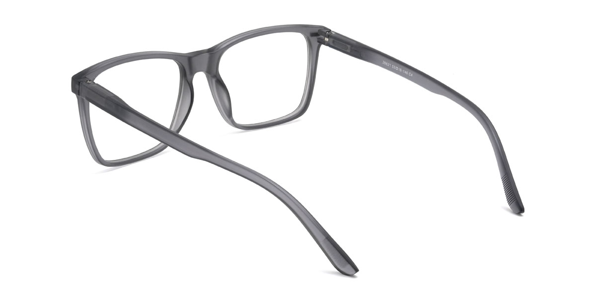Grey Octavio Glasses - Rectangle Clip-On Sunglasses