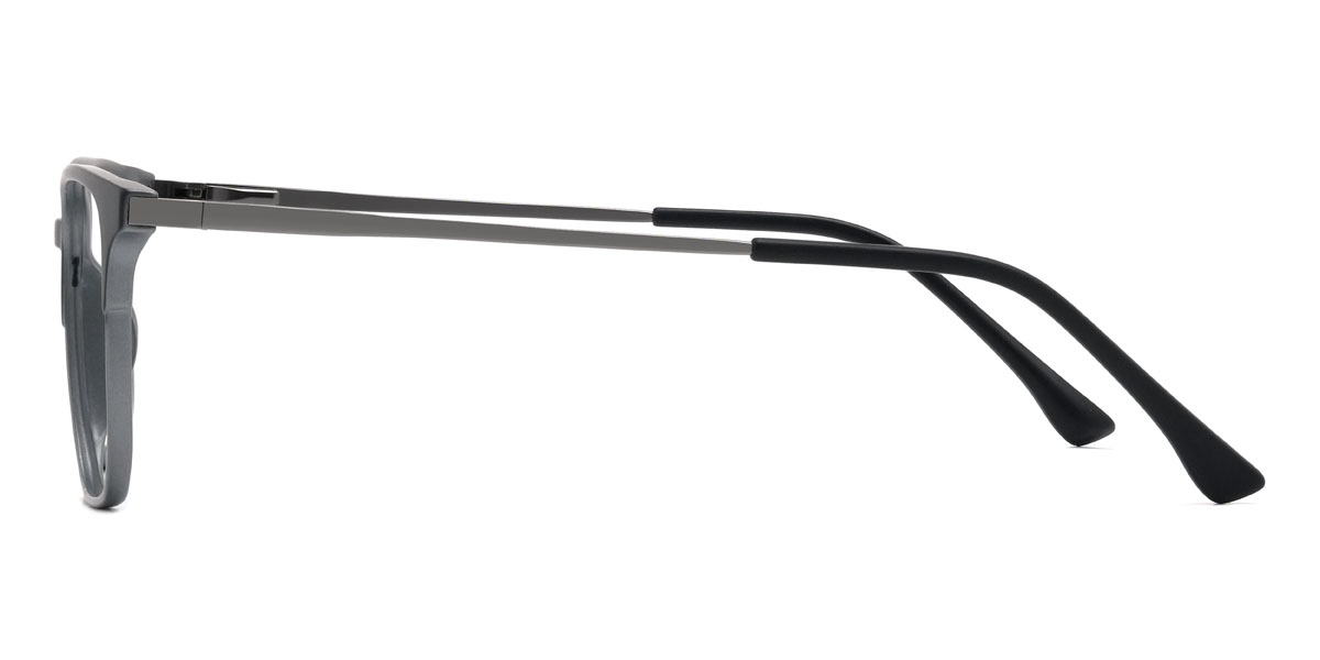 Black Grey Hanan Glasses - Rectangle Clip-On Sunglasses