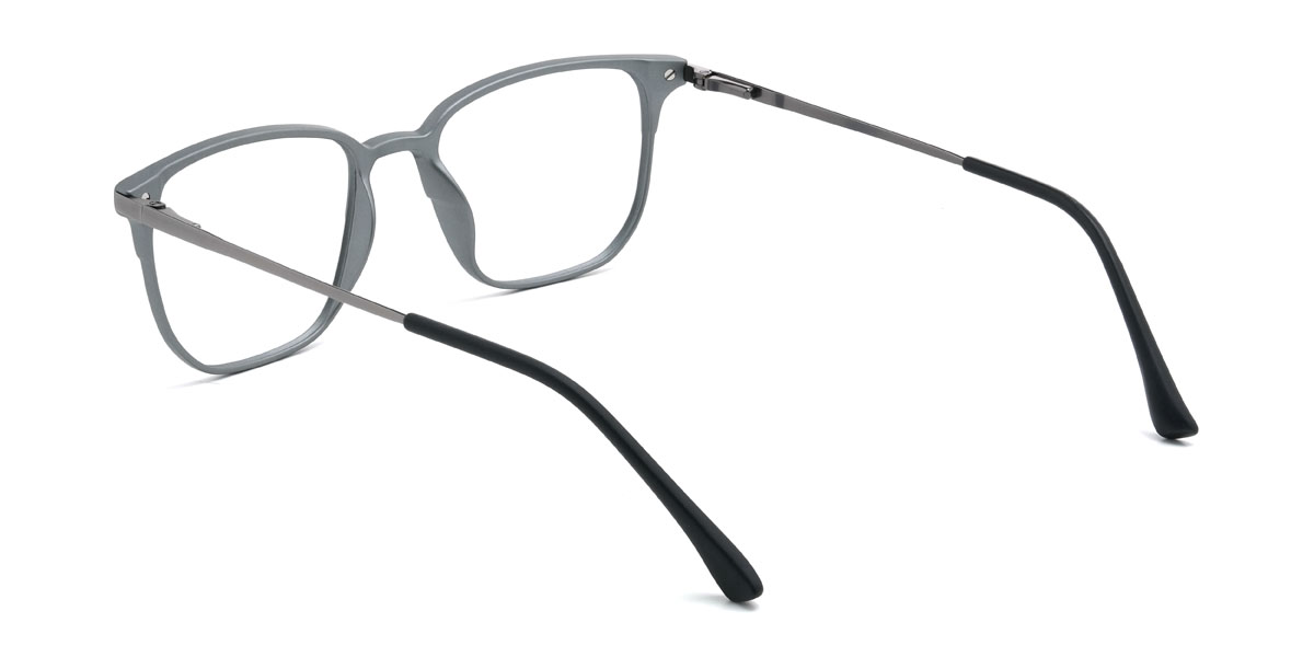 Black Grey Hanan Glasses - Rectangle Clip-On Sunglasses