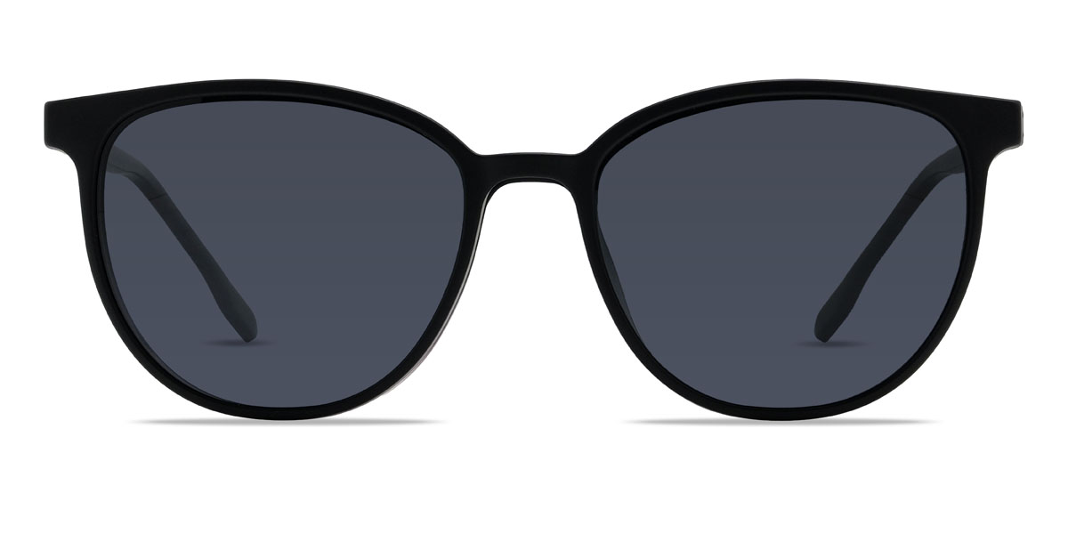 Fekete szürke Antoine Szemüveg - Oval Clip-On Sunglasses