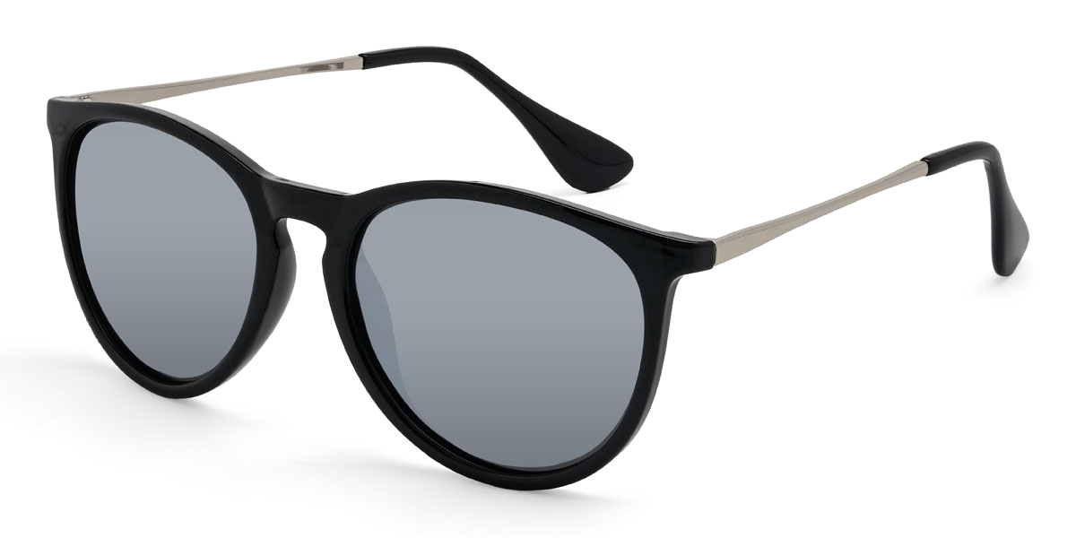 Schwarz Quecksilber Mayra Brille - Oval Sunglasses