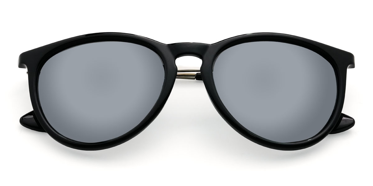 Schwarz Quecksilber Mayra Brille - Oval Sunglasses