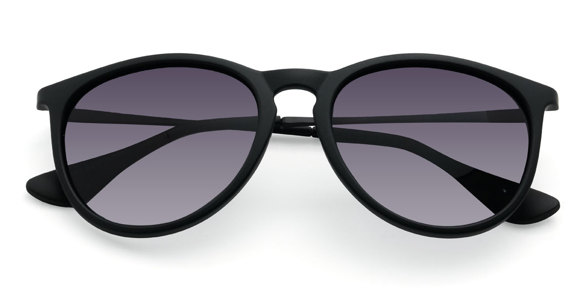 Black Gradual Purple Mayra Glasses - Oval Sunglasses