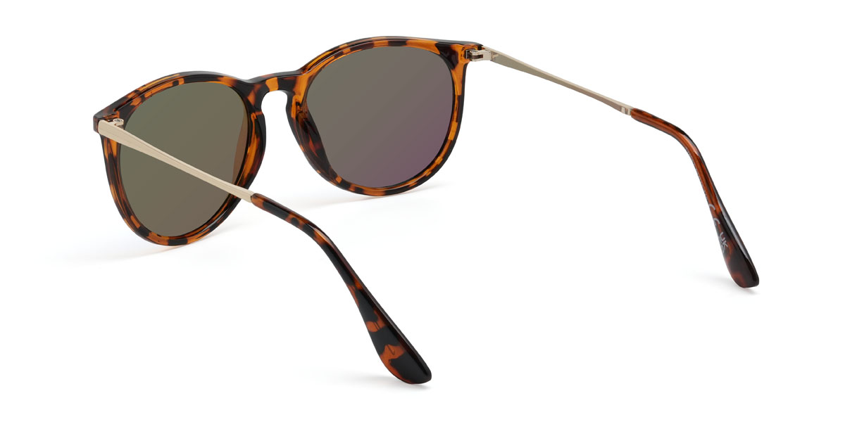 Schildpatt Blau Spiegel Mayra Brille - Oval Sunglasses